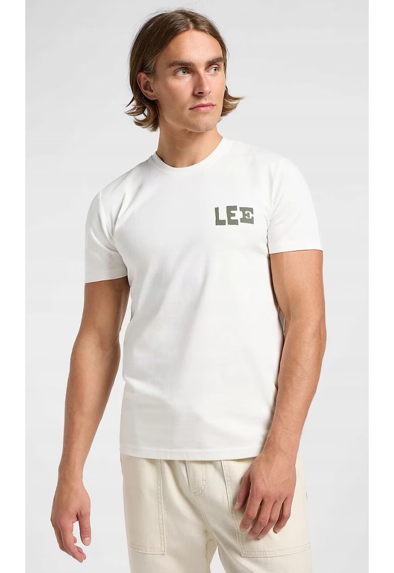 Lee Tricou barbati - REGULAR GRAPHIC TEE - imprimeu - alb - bumbac