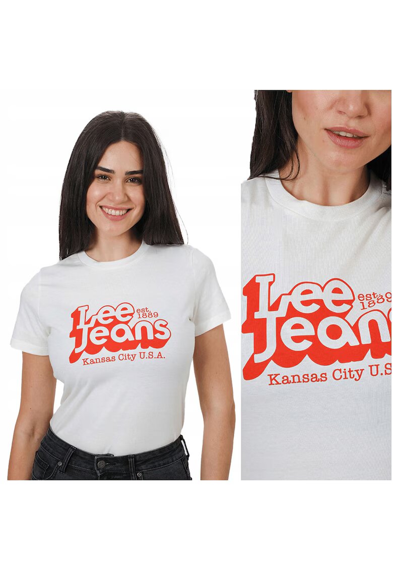 Lee Tricou Dama - Slim Logo Tee - Culoare: Alb - Compozitie Material: 100% Bumbac - Croi: Regular Fit - Inchidere: Fara - Marime: S - Alb - 1 Bucata
