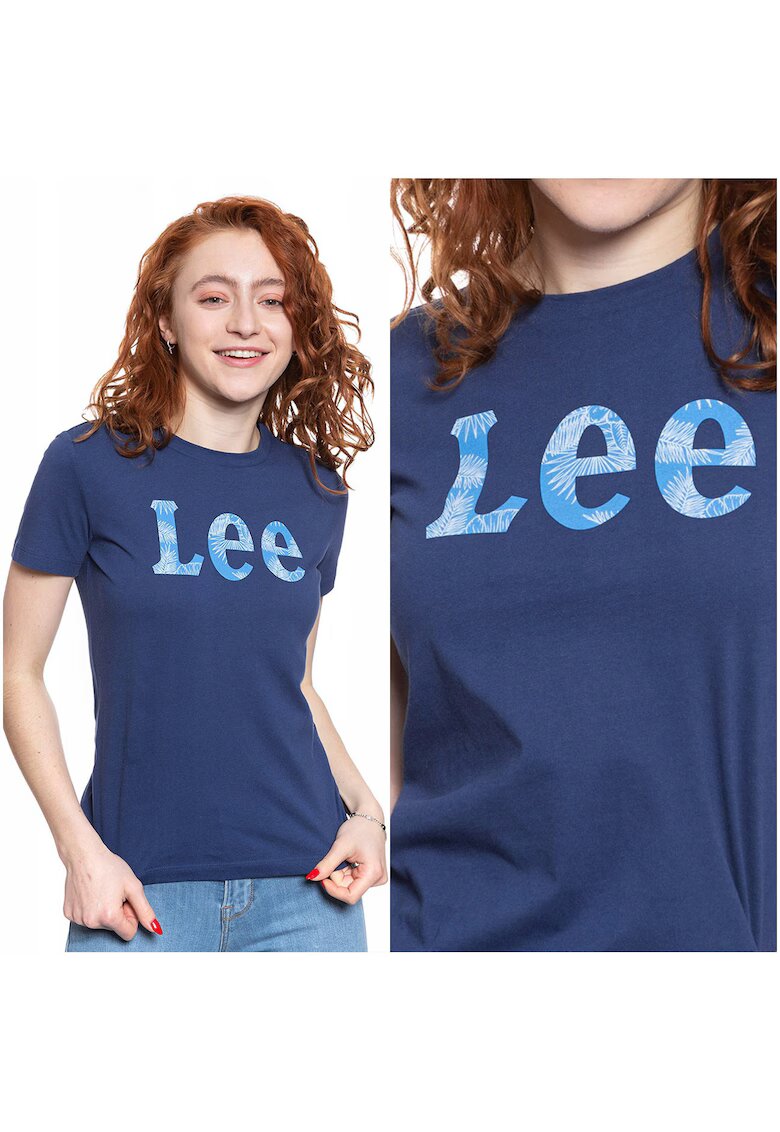 Lee Tricou T-Shirt - Slim Logo Tee - Croi: Slim 100% Bumbac - Inchidere: Fara - Albastru - 1 Bucata - Albastru