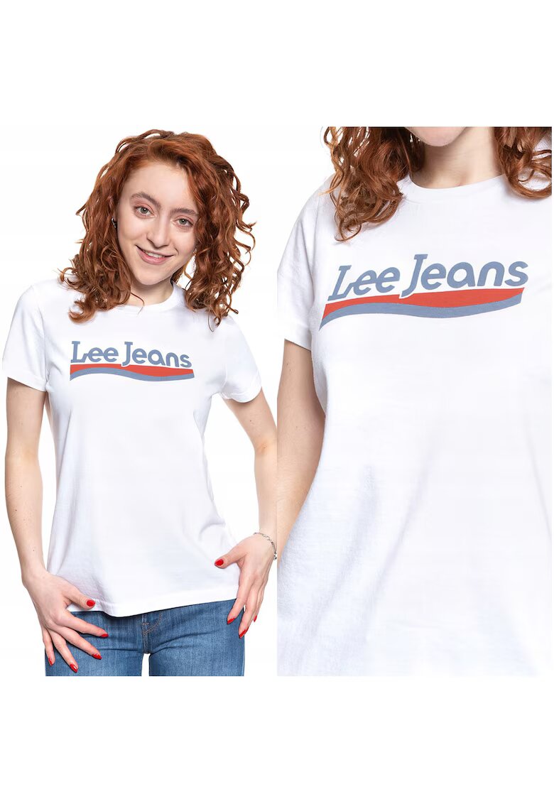 Lee Tricou T-Shirt - Tricou Cu Guler Rotund - Croiala Slim - 100% Bumbac - Fara Inchidere - Maneci Scurte - XS - Alb - 1 Bucata