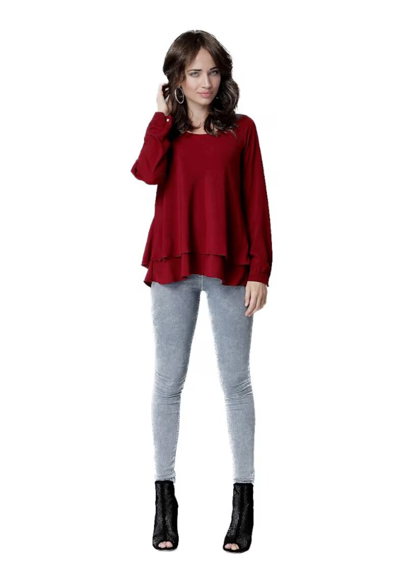Lenitif Bluza dama Auberon L020 rosie - Visiniu