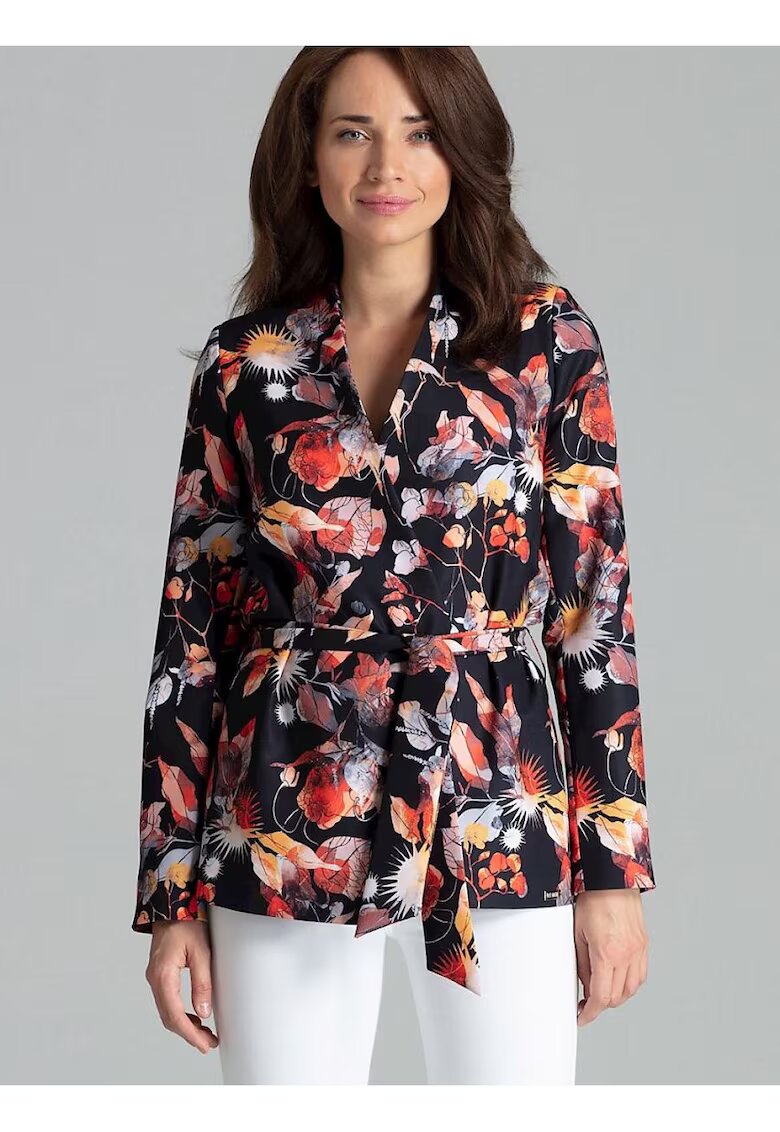 Lenitif Bluza dama - croiala dreapta - imprimeu floral - neagra - poliester