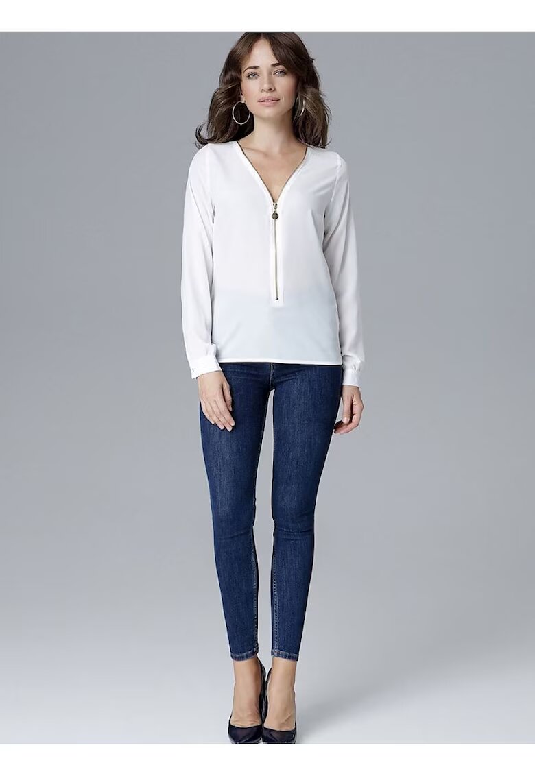Lenitif Bluza dama - cu fermoar - bej - LYCRA - poliester