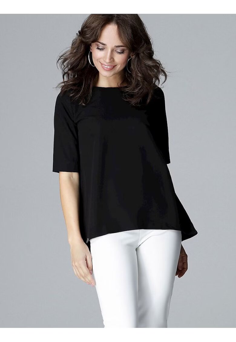 Lenitif Bluza dama - neagra - poliester si viscoza - croiala lejera