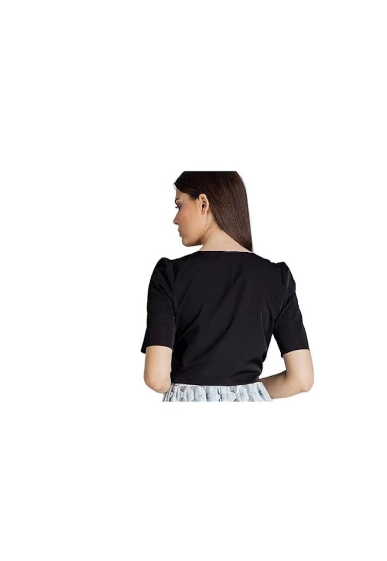 Lenitif Camasa dama - neagra - scurta - cu decolteu inima - maneci scurte - poliester.