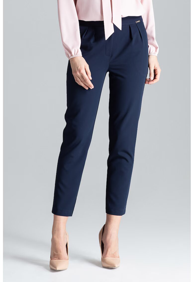 Lenitif Pantaloni dama L028 - bleumarin - poliester/vascoza - design simplu - lungi -
