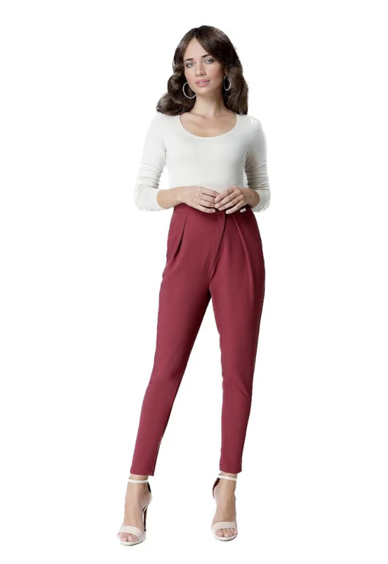 Lenitif Pantaloni eleganti de dama - Asse - rosu - Rosu