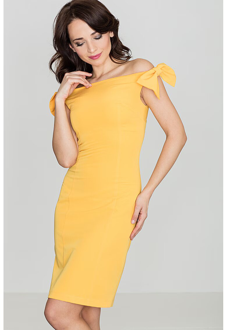 Lenitif Rochie K028 - galben - poliester