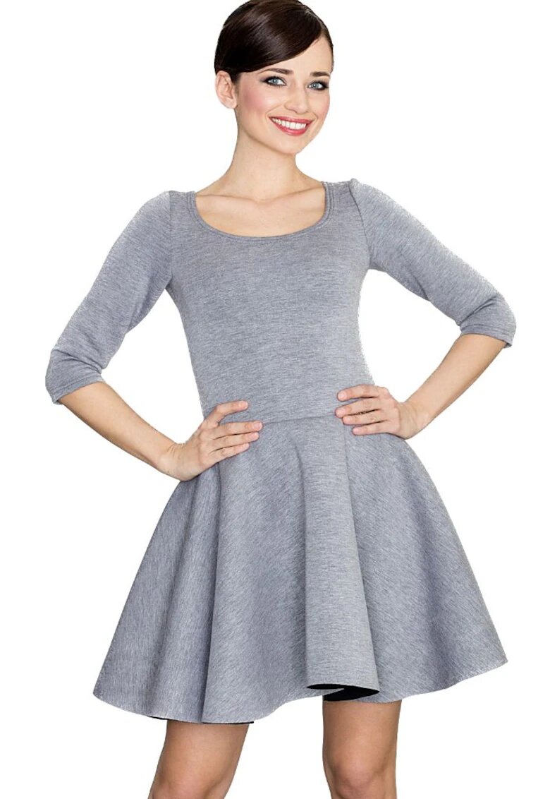 Lenitif Rochie mini dama Guillo K227 gri - Gri