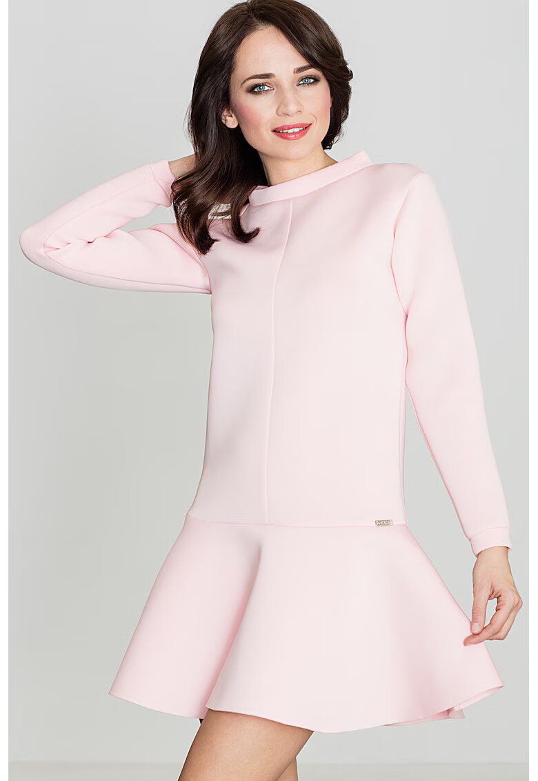 Lenitif Rochie mini evazata maneca lunga - poliester 100% - confortabila - eleganta