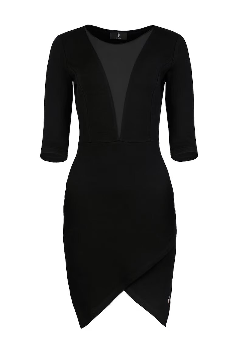 Lenitif Rochie mulata L012 - asimetrica - neagra - bumbac 95% -