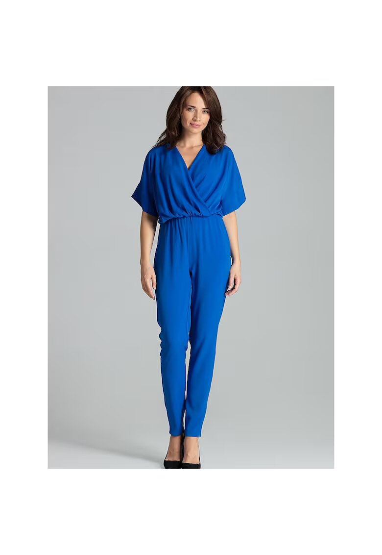 Lenitif Salopeta dama - albastru safir - maneci kimono - elastica - poliester/viscoza