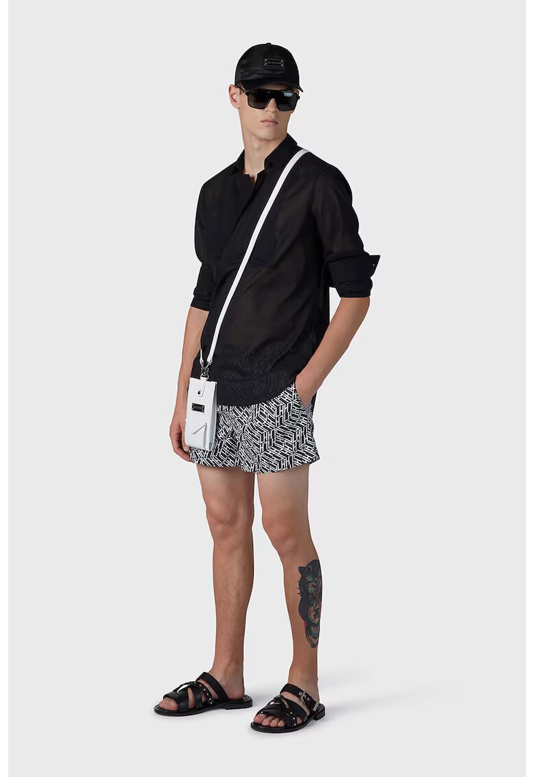 LES HOMMES Pantaloni scurti cu imprimeu monograma