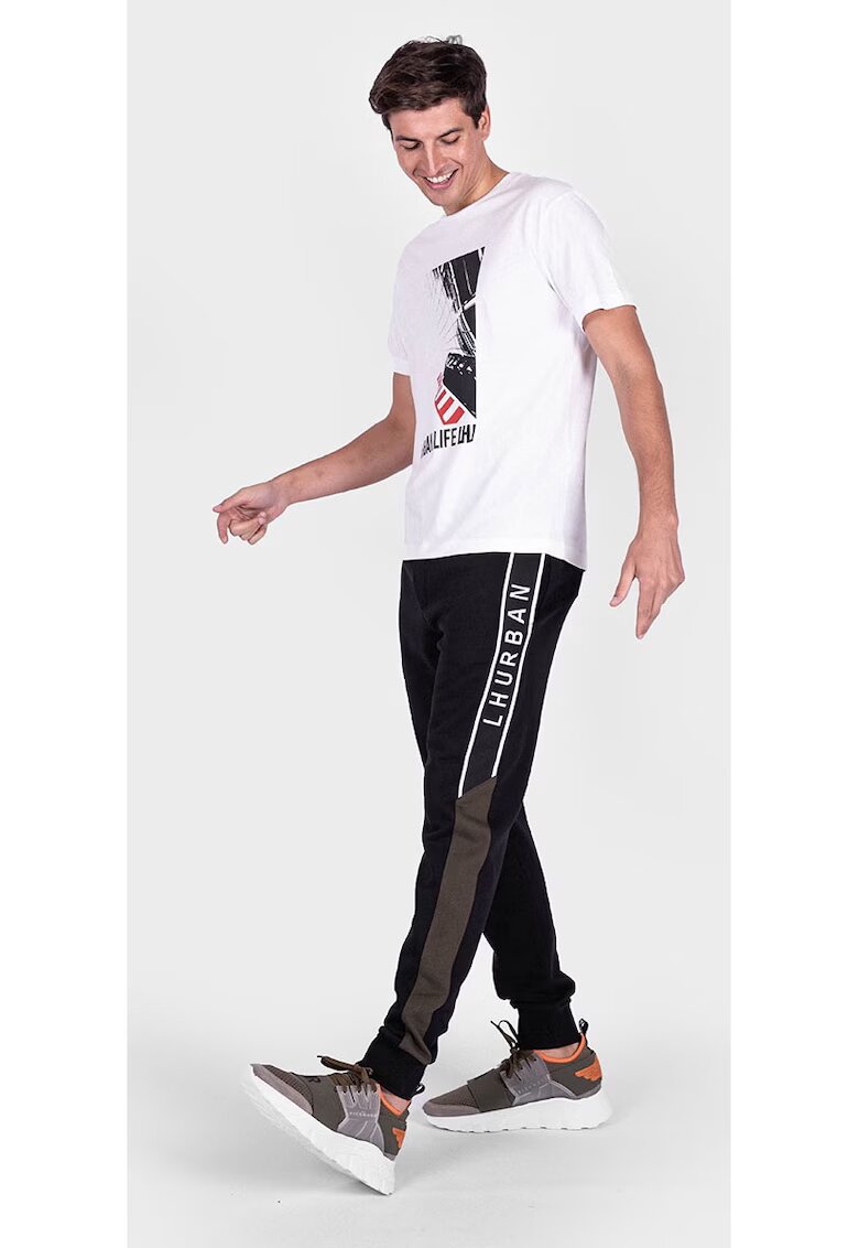 LES HOMMES Pantaloni sport slim fit cu logo -