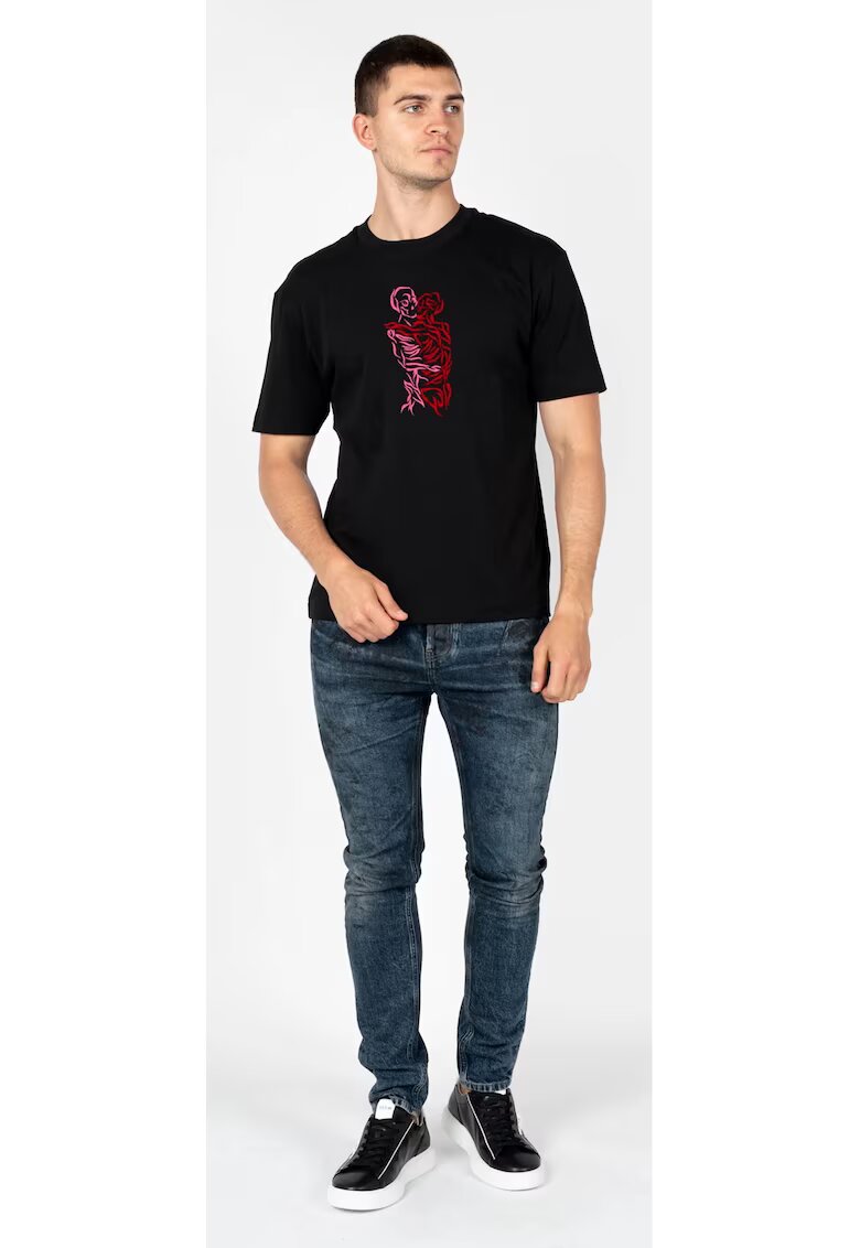 LES HOMMES Tricou cu imprimeu grafic frontal -