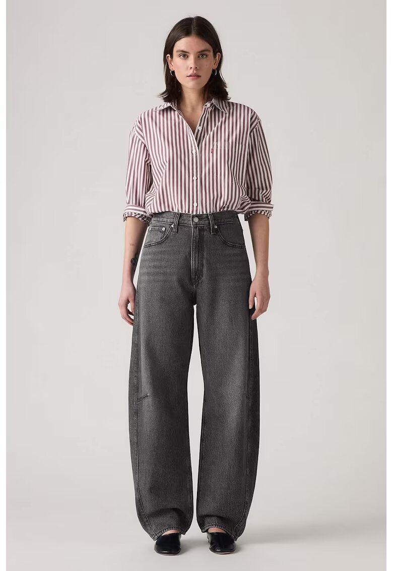Levi's Blugi barrel cu talie inalta Cinch - Gri melange