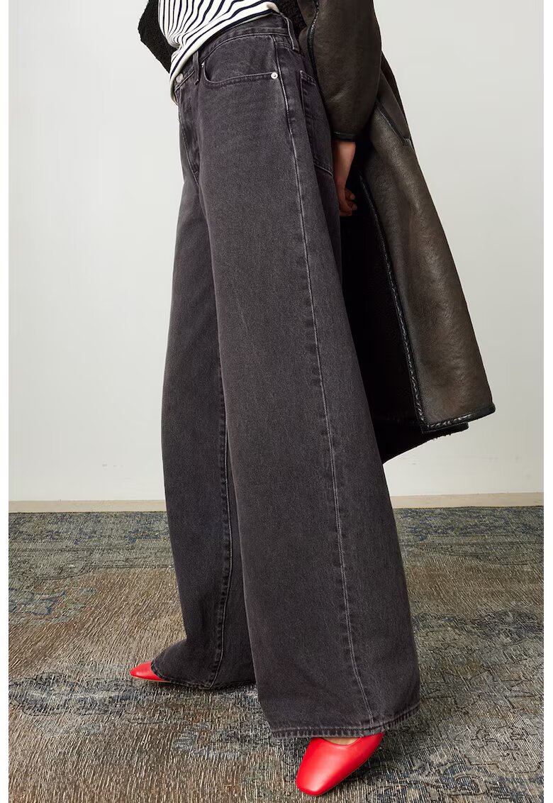 Levis Blugi cu croiala ampla si aspect decolorat - Gri antracit