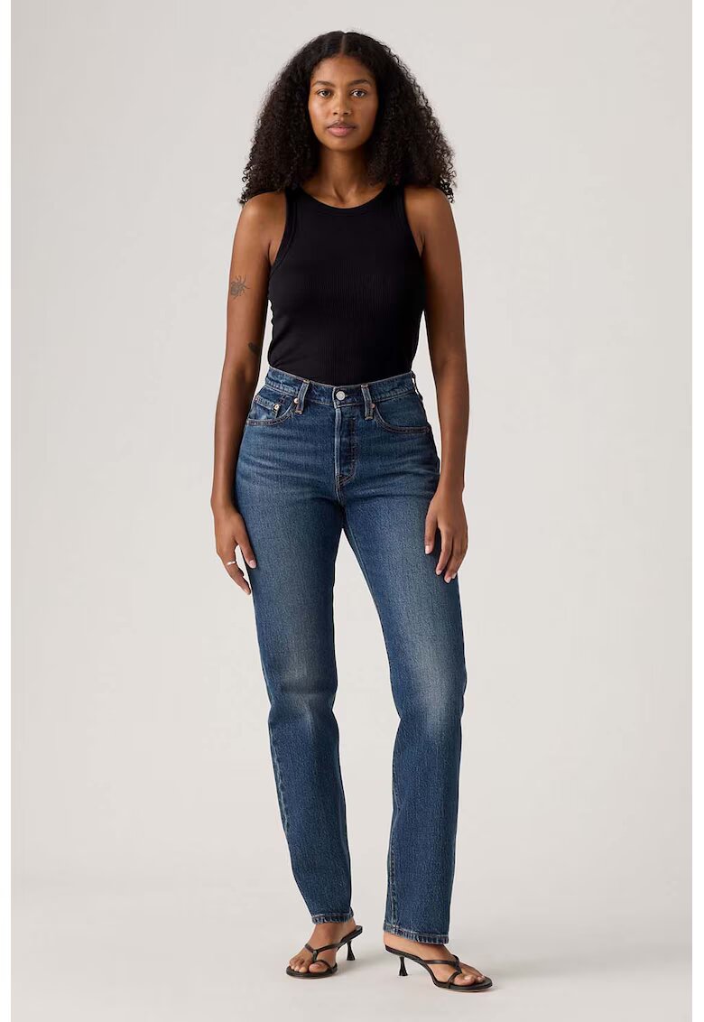 Levis Blugi curvy cu talie inalta 501® - Albastru melange