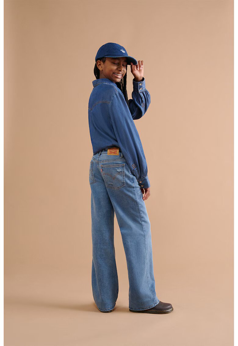 Levis Blugi din amestec de bumbac cu croiala ampla - Albastru deschis