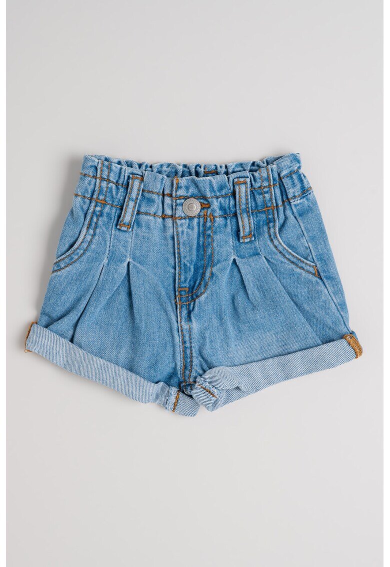 Levis Blugi scurti cu talie elastica - Albastru pal