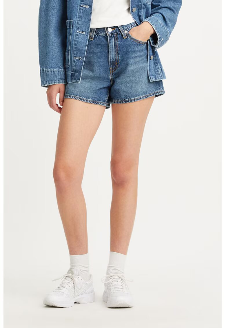 Levis Blugi scurti mom fit 80's - Albastru