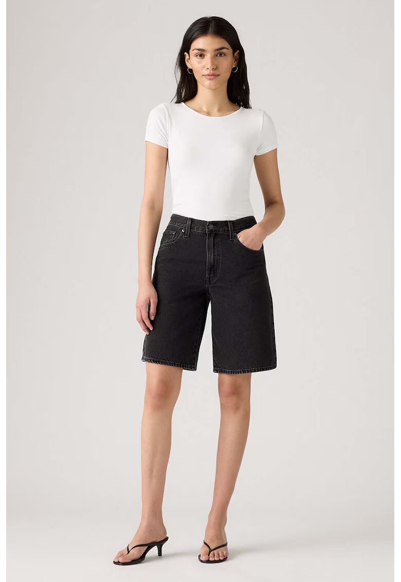 Levis Blugi scurti relaxed fit cu talie medie - Negru
