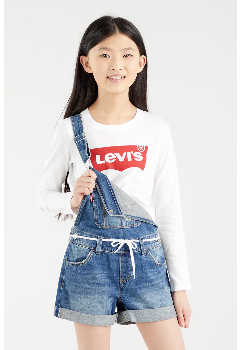 Levi's Bluza cu decolteu rotund si imprimeu logo - Rosu/Alb