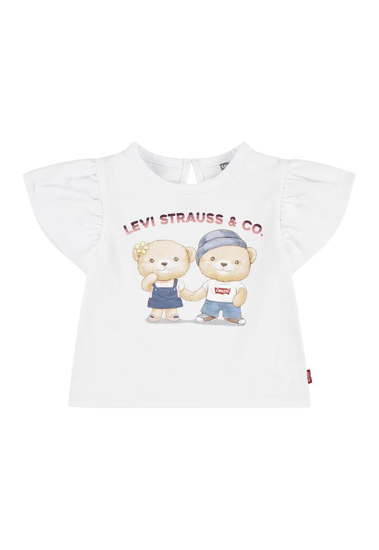 Levis Bluza cu imprimeu si maneci cu volane - Alb