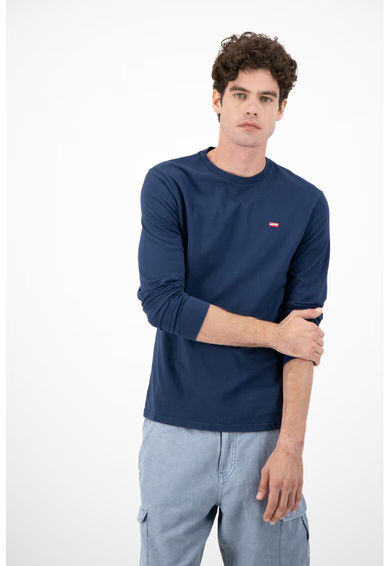 Levis Bluza de bumbac cu logo discret - Albastru inchis/Bleumarin