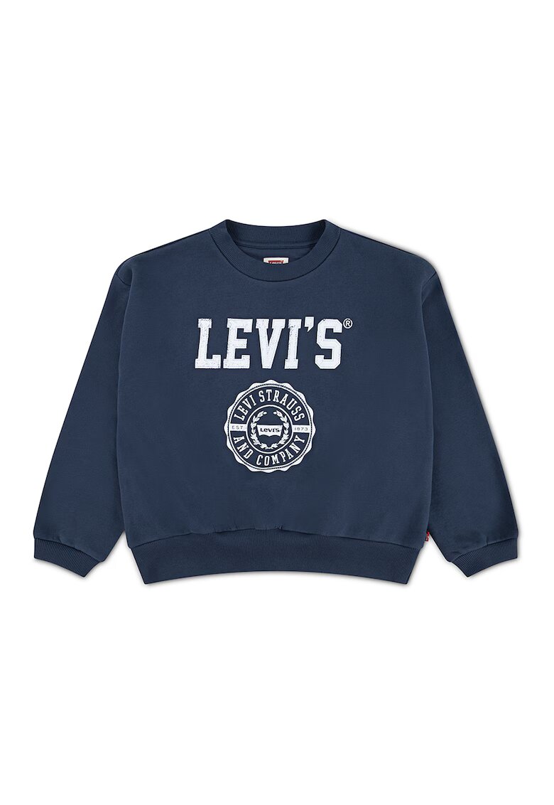 Levis Bluza de trening din amestec de bumbac cu imprimeu logo frontal - Alb/Albastru inchis