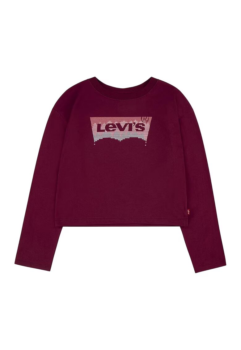 Levis Bluza din amestec de bumbac organic cu logo - Visiniu