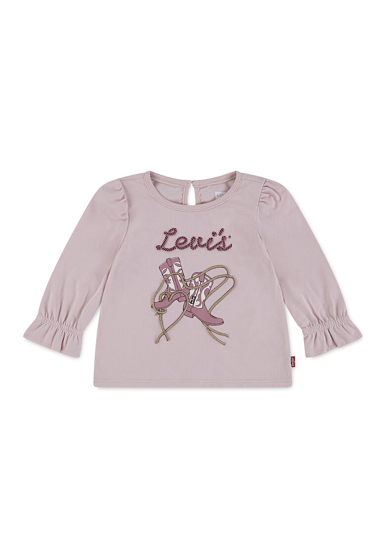 Levis Bluza din bumbac cu mansete cu insertii elastice - Lila pal