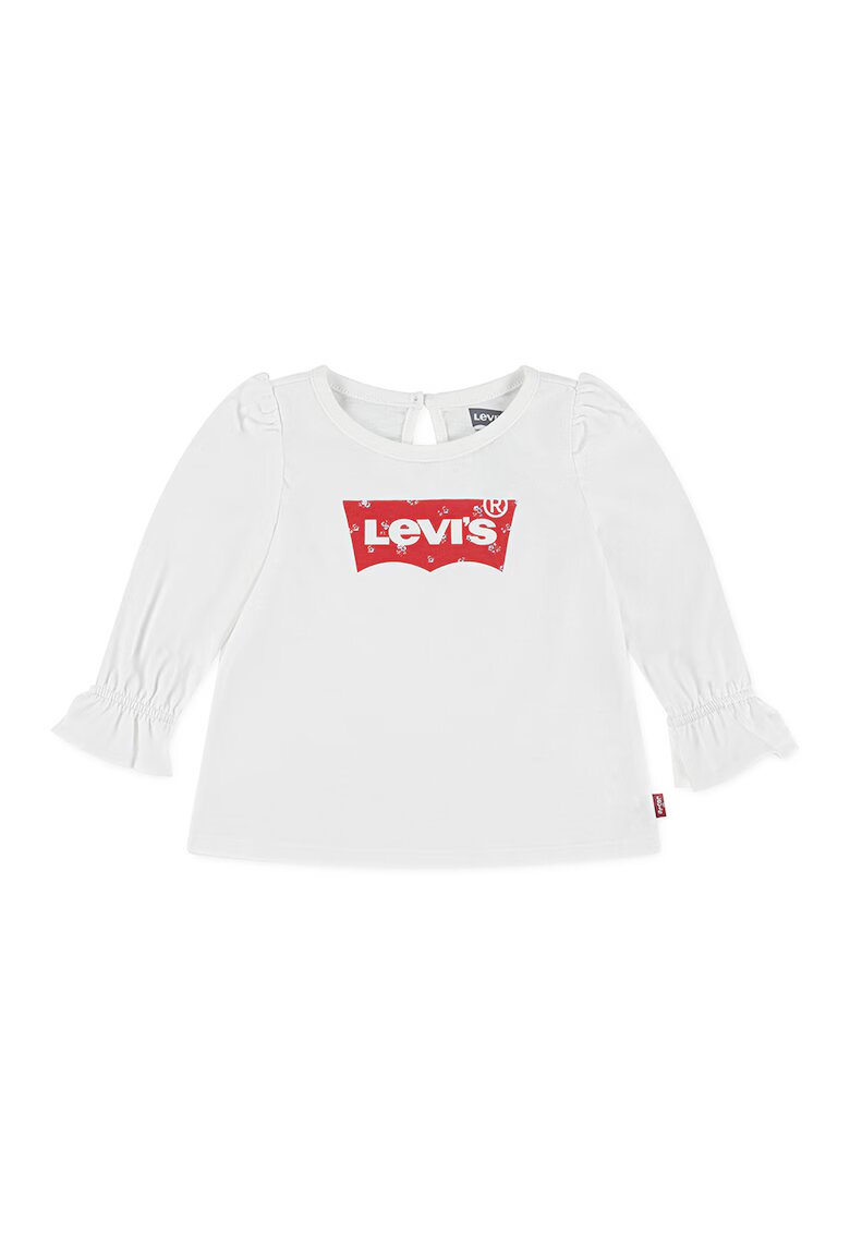 Levis Bluza din bumbac cu mansete cu insertii elastice - Rosu/Alb