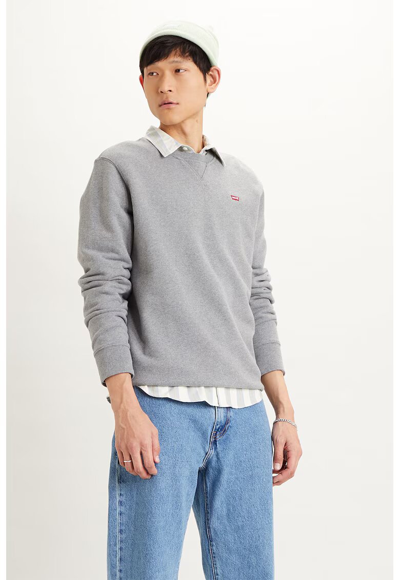 Levis Bluza sport cu logo brodat New Original - Gri deschis melange