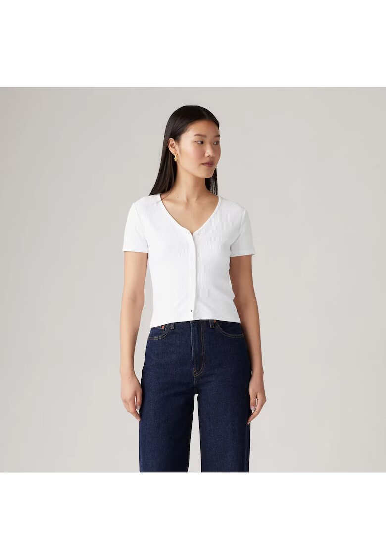 Levi's Bluza uni cu nasturi si decolteu in V