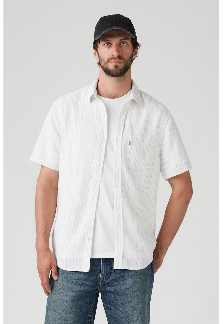 Levis Camasa cu maneci scurte si buzunar pe piept - Alb