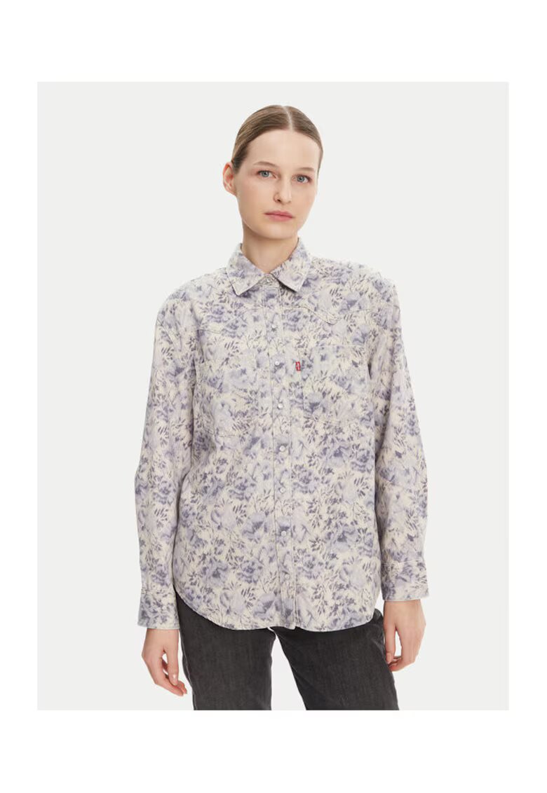 Levis Camasa dama - A7244-0051 - bumbac - model floral - alb/albastru