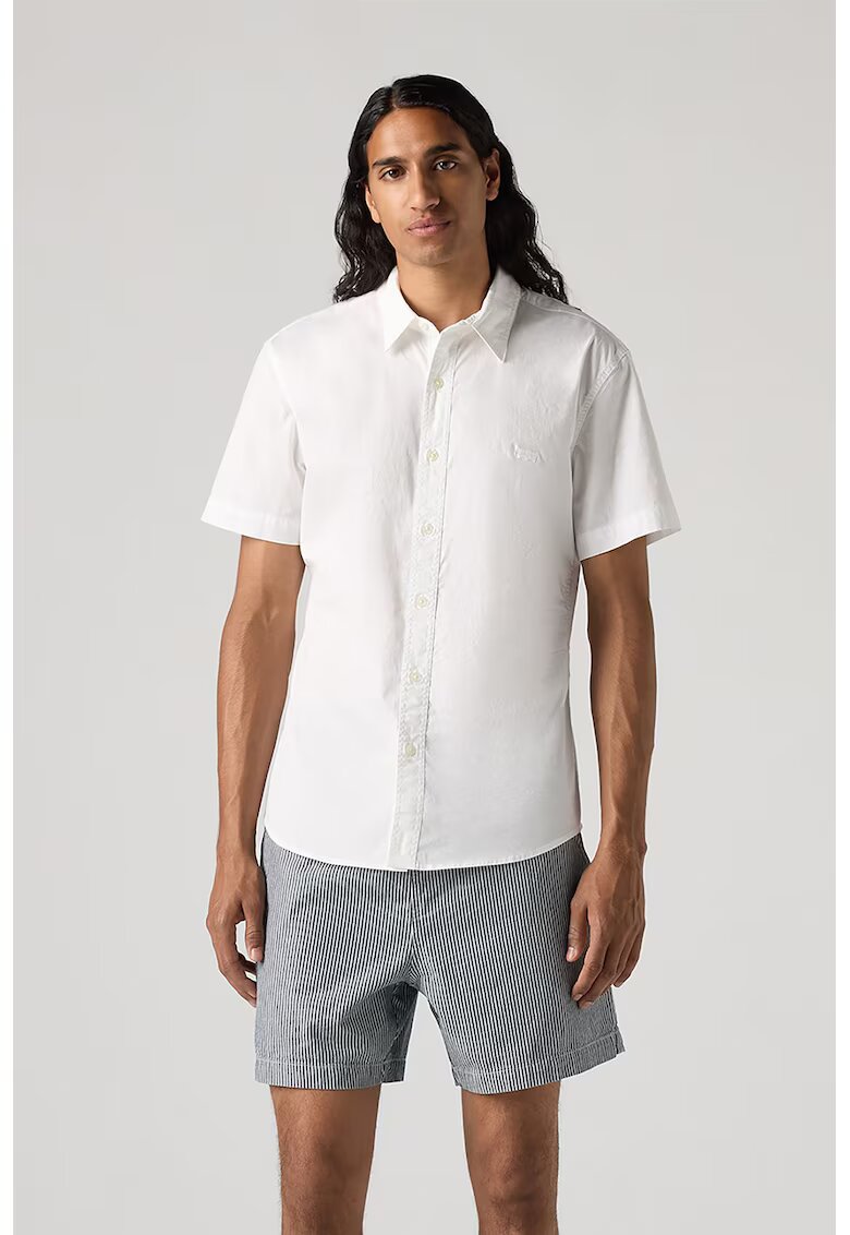 Levis Camasa de bumbac cu maneci scurte - Alb