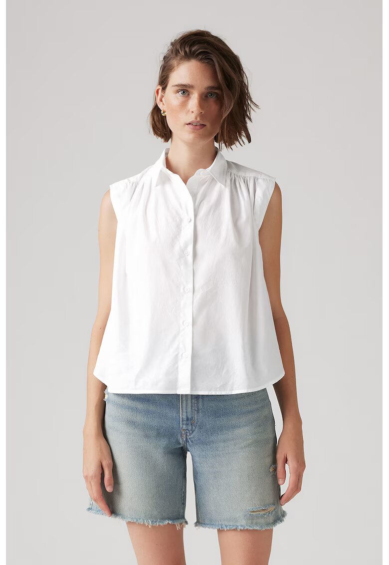 Levis Camasa fara maneci cu guler ascutit - Alb