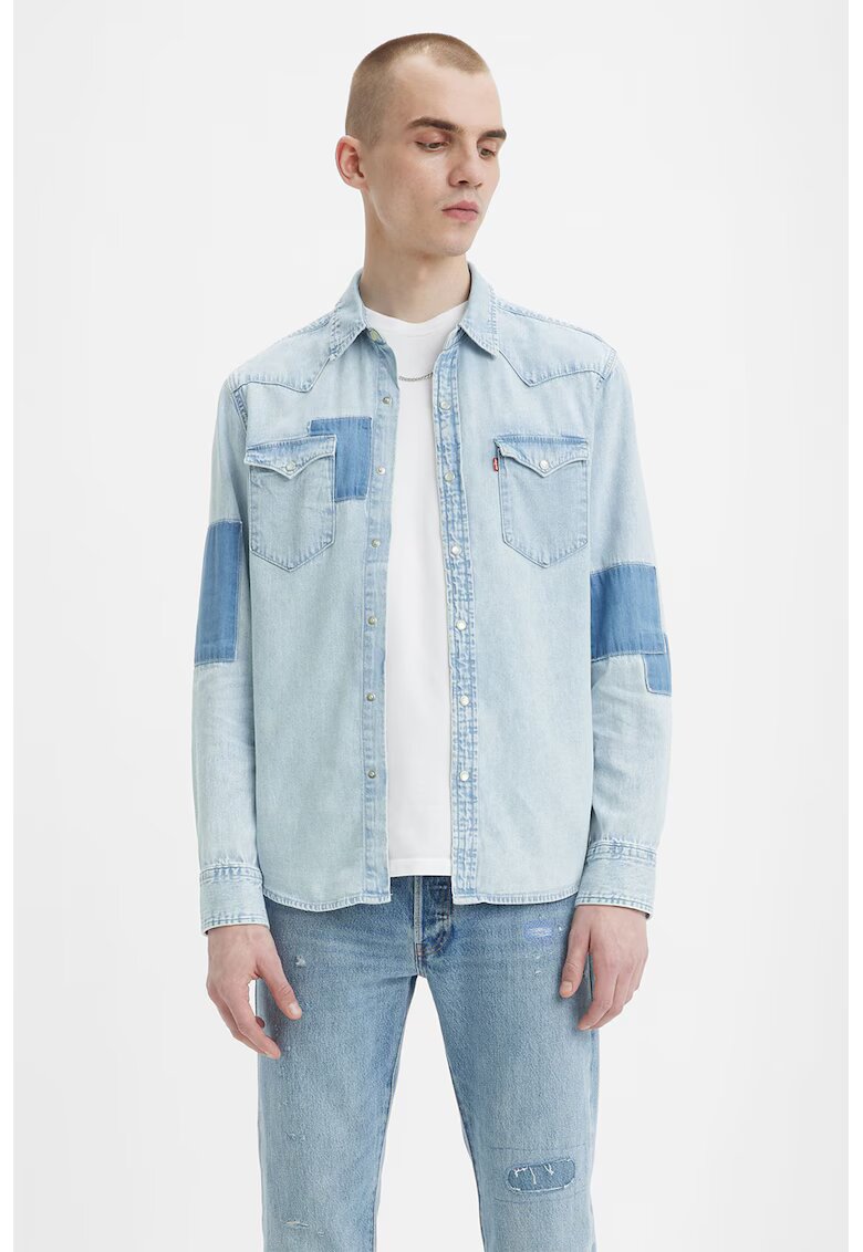 Levis Camasa regular fit cu capse - Albastru deschis