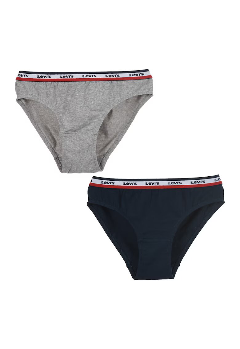 Levis Chiloti din amestec de bumbac si banda logo elastica - Gri melange/Bleumarin