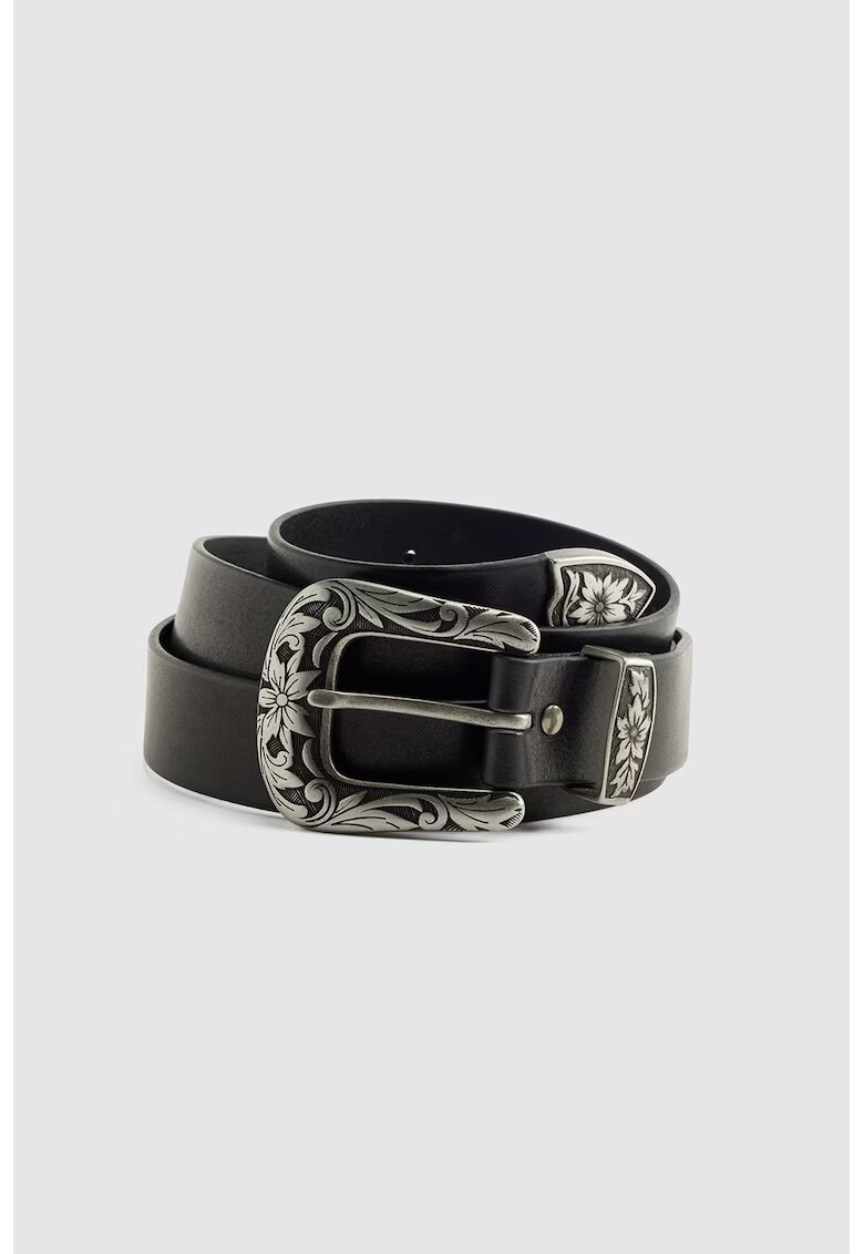 Levis Curea de piele cu detalii florale - Negru