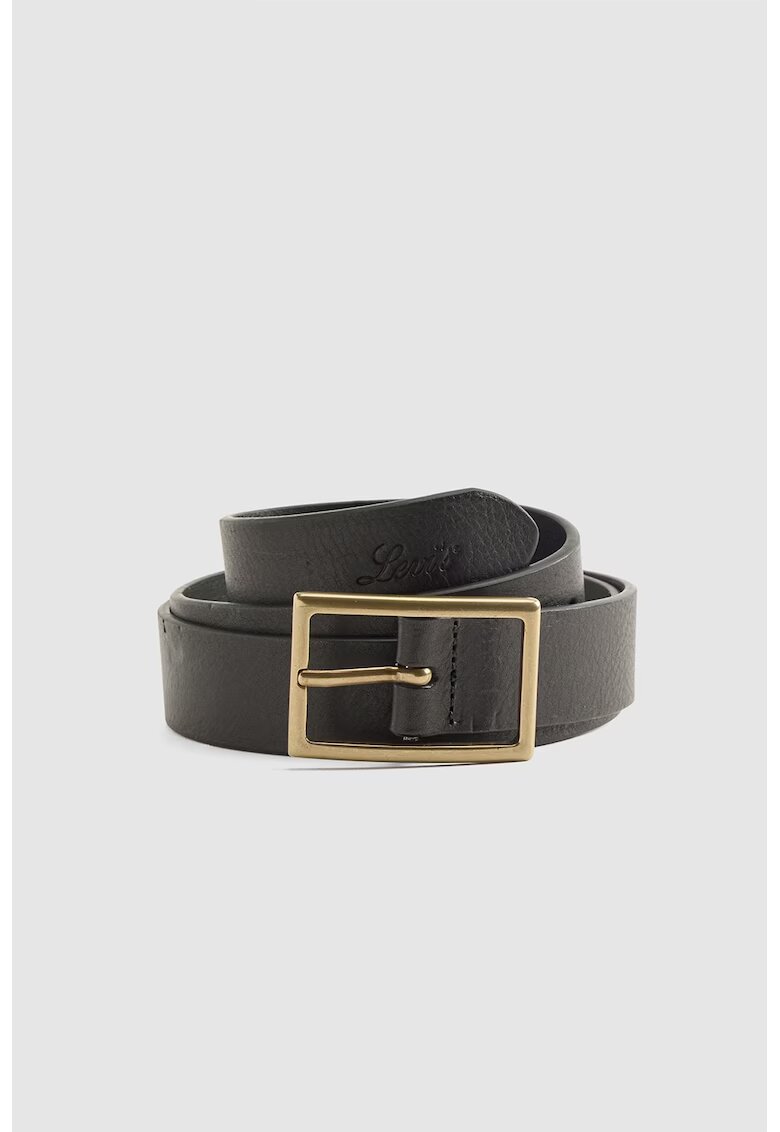 Levi's Curea din piele cu logo - Negru