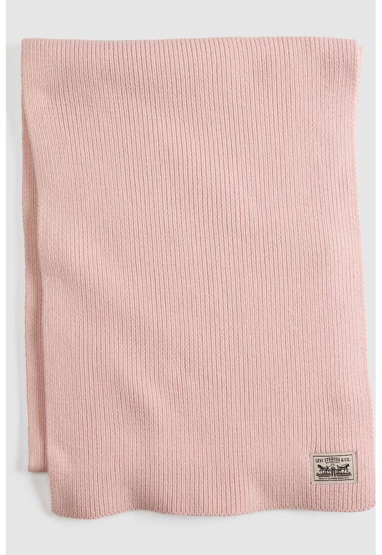 Levis Fular tricotat cu aplicatie logo - Roz pastel