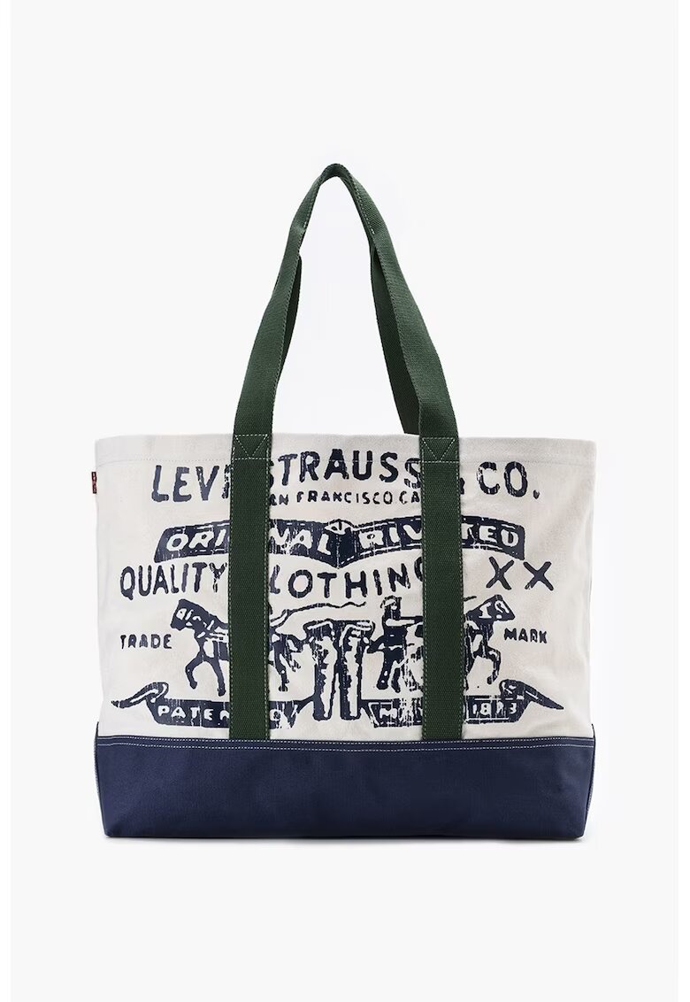 Levis Geanta tote cu imprimeu - Alb/Verde/Bleumarin
