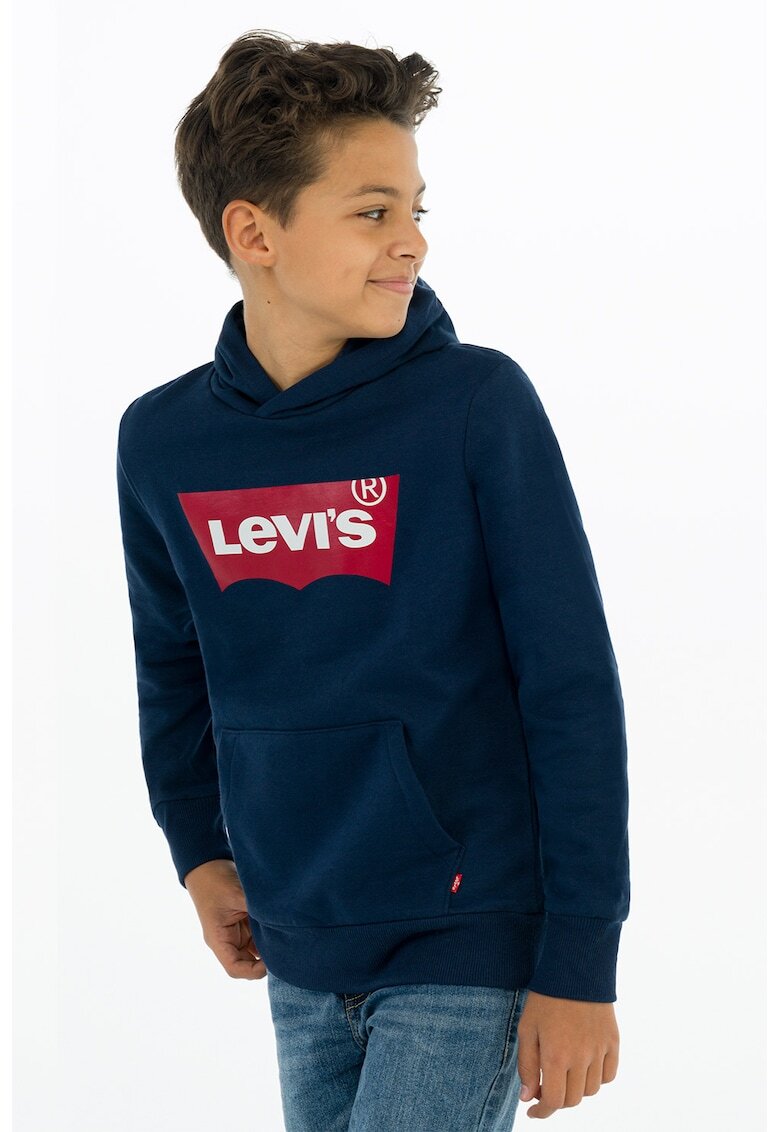Levis Hanorac cu imprimeu logo si buzunar kangaroo - Bleumarin
