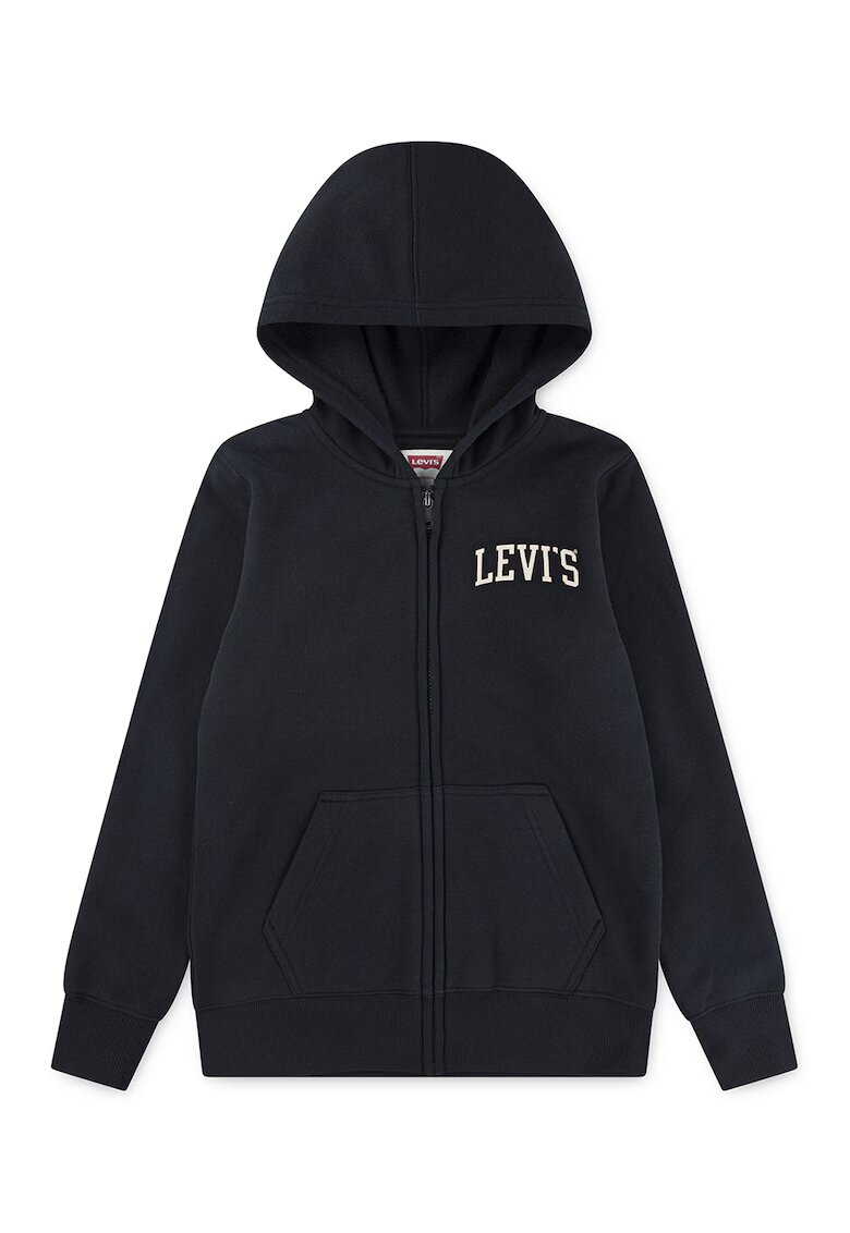 Levis Hanorac cu imprimeu logo si fermoar - Alb/Negru