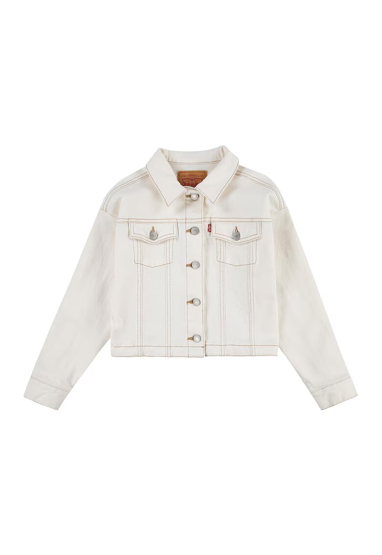 Levis Jacheta de denim cu buzunare aplicate - Alb