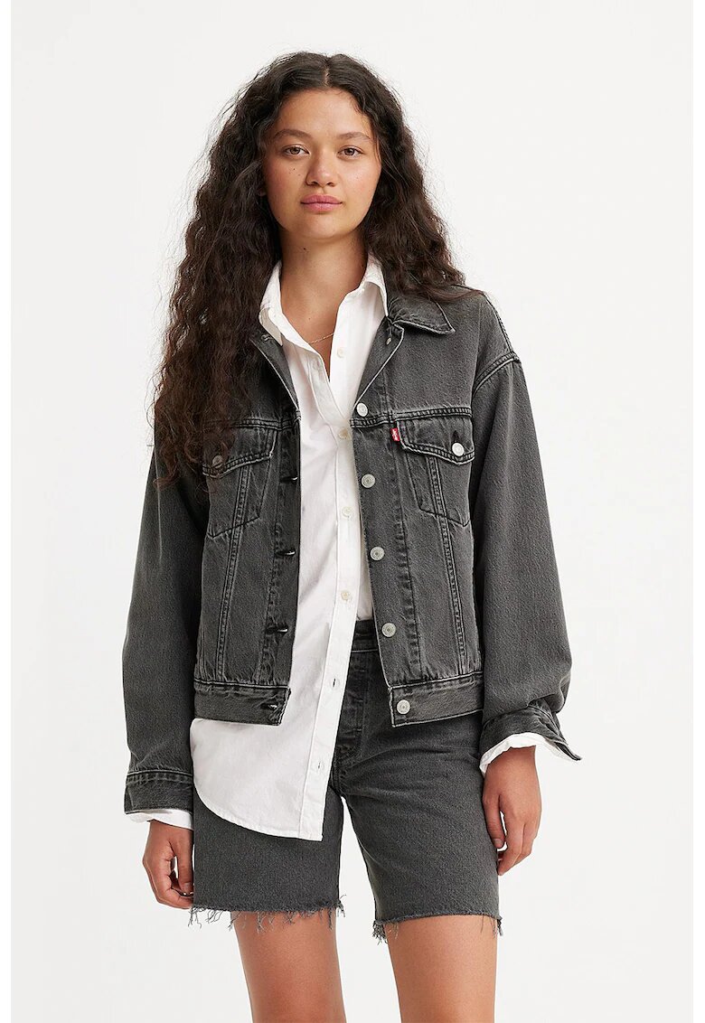 Levis Jacheta relaxed fit din denim 90's Trucker - Negru stins