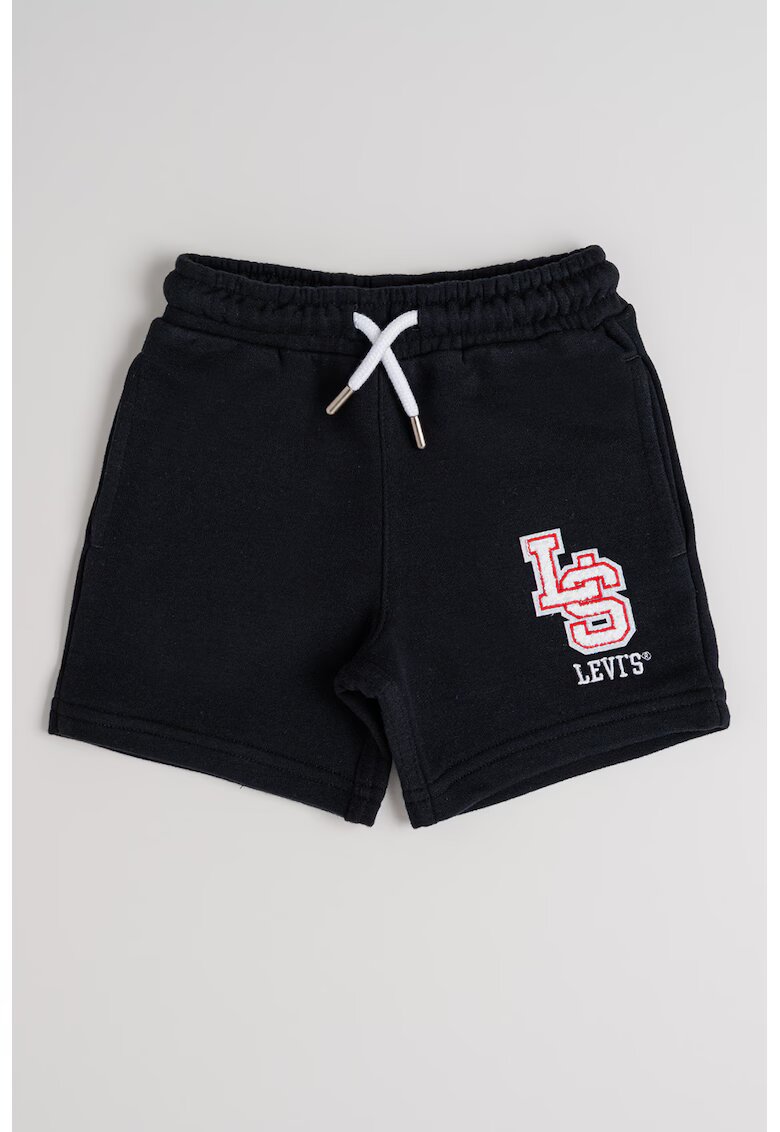 Levis Pantaloni scurti din amestec de bumbac cu model text - Alb/Negru